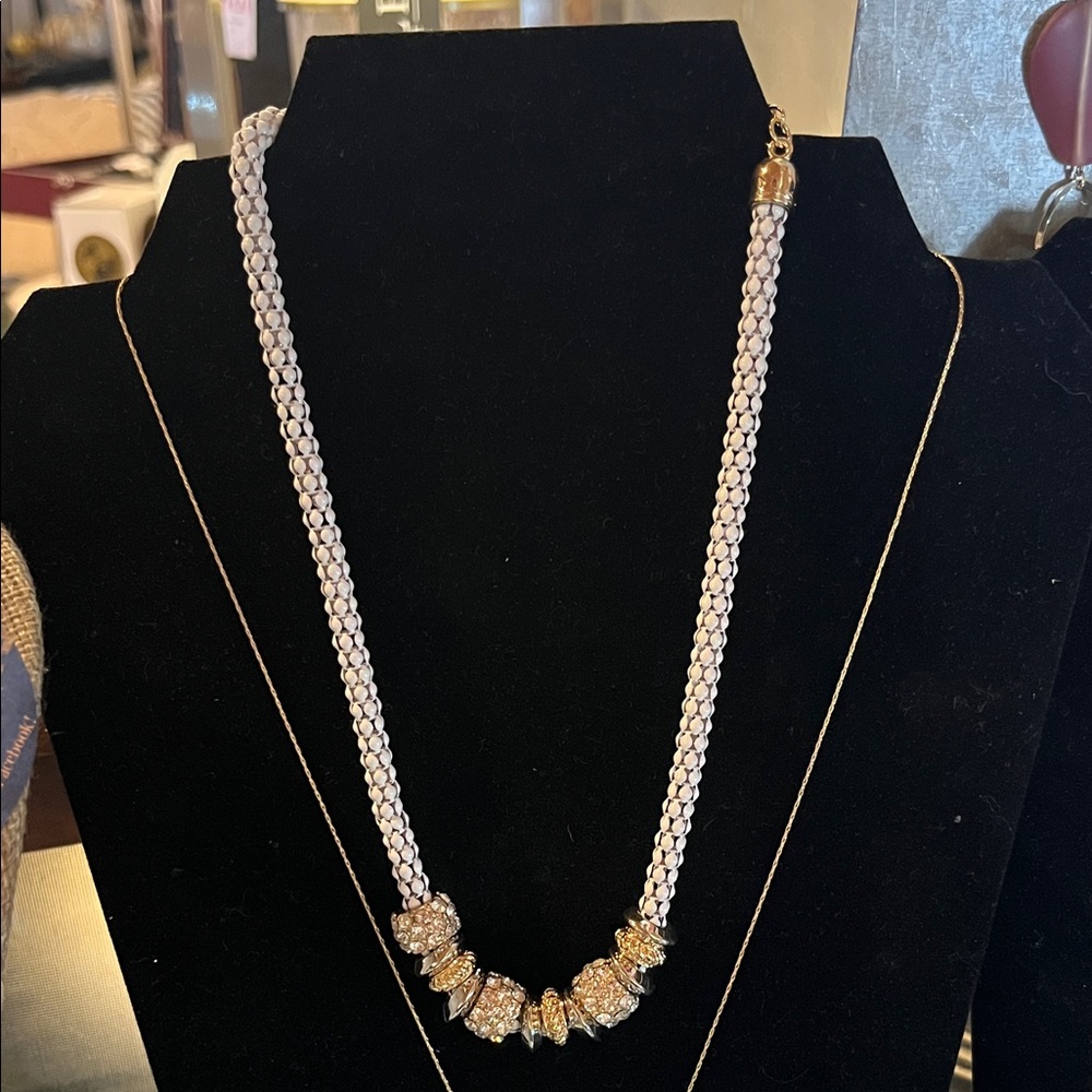 Elegant Gold and Silver Beaded Necklace